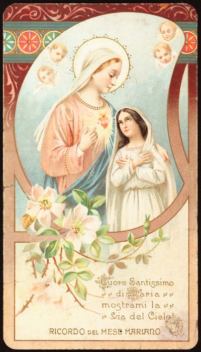 Notre-Dame protégeant et guidant le chemin vers le ciel. Image pieuse. 20e siècle. Collection privée - Anonymous Anonymous