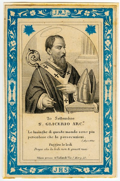 Image pieuse : Saint Glycère (gravure) - Anonymous Anonymous