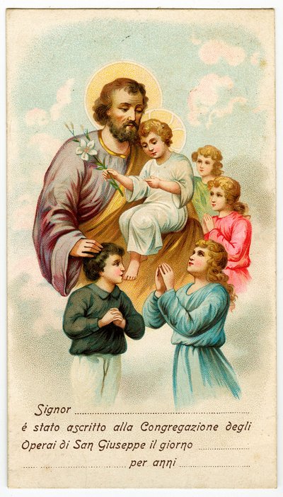 Image pieuse : Congrégation de Saint Joseph Ouvriers - Anonymous Anonymous