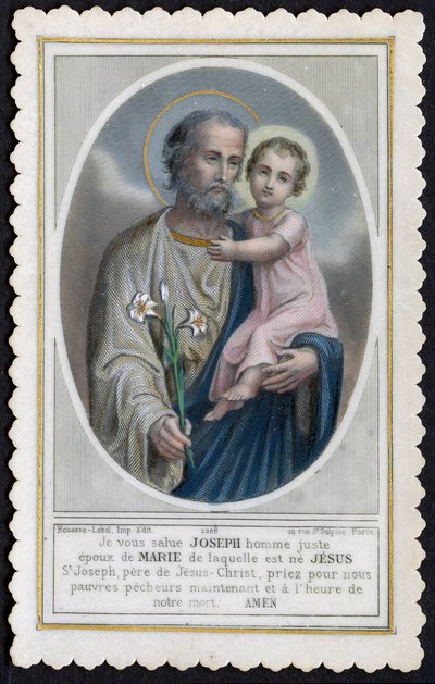 Image pieuse : Jésus enfant dans les bras de Joseph - Anonymous Anonymous