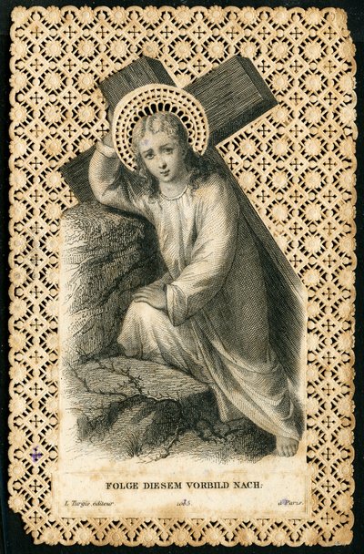 Image pieuse : Jésus portant sa croix (gravure) - Anonymous Anonymous