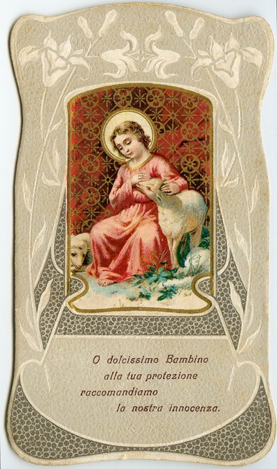 Image pieuse : Jésus avec deux agneaux - Anonymous Anonymous