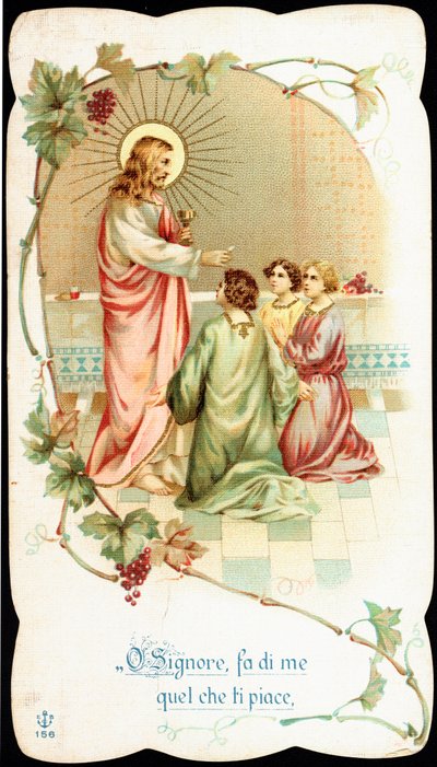 Image pieuse : « Seigneur, fais de moi ce que tu veux » Cérémonie de communion. Chromolithographie du début du 20ème siècle - Anonymous Anonymous