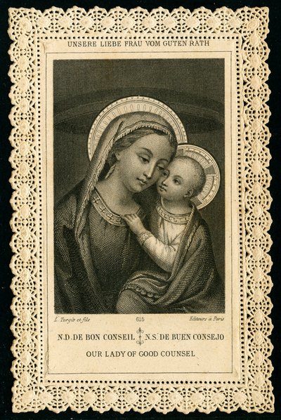 Image pieuse : Portrait de la Vierge Marie, Notre-Dame du Bon Conseil - Anonymous Anonymous