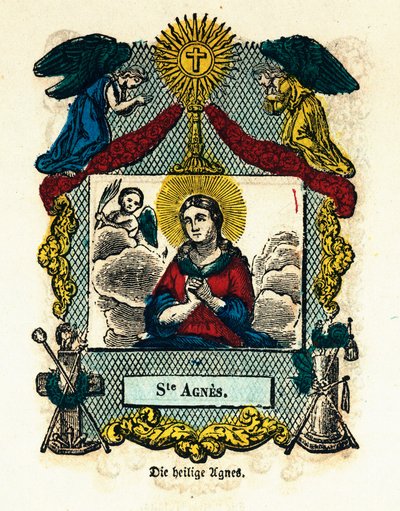 Image pieuse : Sainte Agnès. Gravure du XIXe siècle - Anonymous Anonymous
