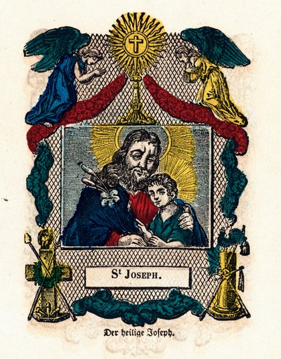 Image pieuse : Saint Joseph. Gravure du 19ème siècle Collection privée - Anonymous Anonymous