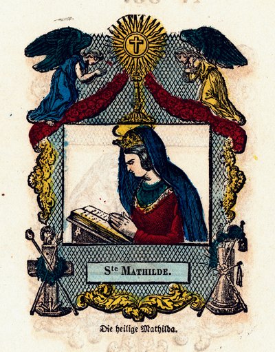 Image pieuse : Sainte Mathilde. Gravure du 19e siècle. Collection privée - Anonymous Anonymous