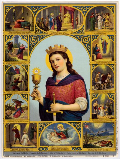 Image pieuse : vie de Sainte Barbe (chromolithographie) - Anonymous Anonymous