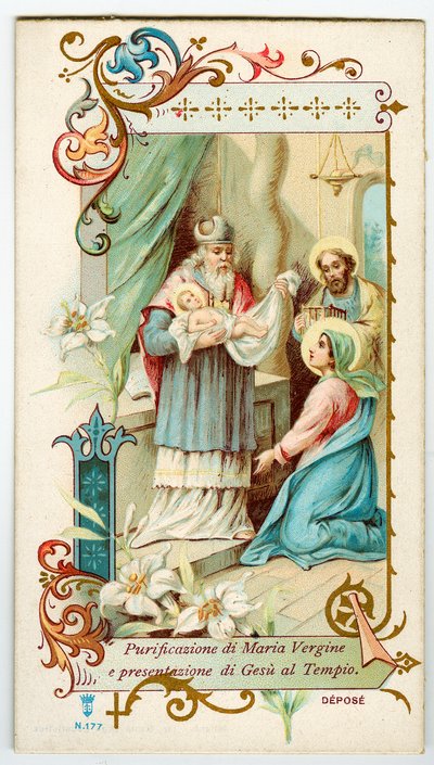 Image pieuse : Présentation de Jésus au temple - Anonymous Anonymous