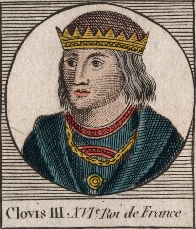 Portrait de Clovis III, roi des Francs de 691 à 695 - CLOVIS III roi mérovingien de Neustrie et d