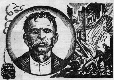 Portrait de François Claudius Koenigstein dit Ravachol (1859-1892), terroriste et anarchiste. Illustration tirée de « Le petit journal illustré » 1931 - Anonymous Anonymous