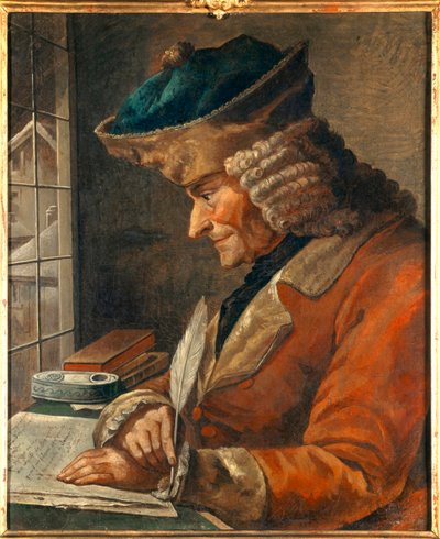Portrait de François Marie Arouet Voltaire (1694-1778) dans son cabinet de travail. Peinture du 18ème siècle. Paris, musée Carnavalet - Anonymous Anonymous
