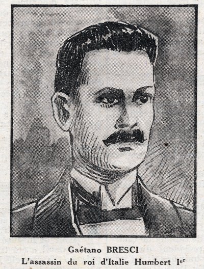 Portrait de Gaetano Bresci (1869-1901), anarchiste italien qui a assassiné le roi Humbert 1er (Umberto I) - Anonymous Anonymous