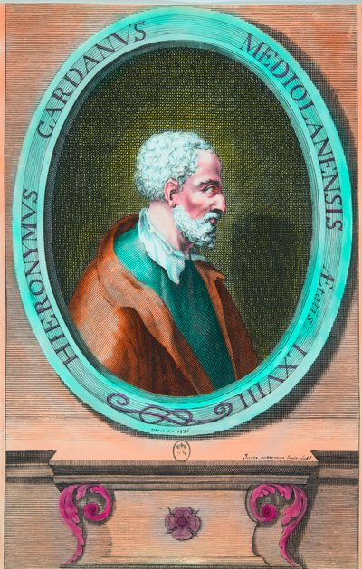 Portrait de Girolamo Cardano (Hieronymus Cardanus) (1501-1576) mathématicien, philosophe, astrologue et médecin italien, Collection privée - Anonymous Anonymous