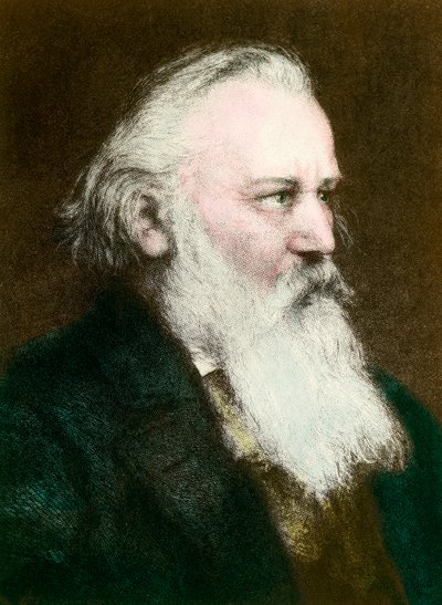 Portrait de Johannes Brahms (1833-1897), compositeur allemand (gravure du 19ème siècle, collection privée) - Anonymous Anonymous