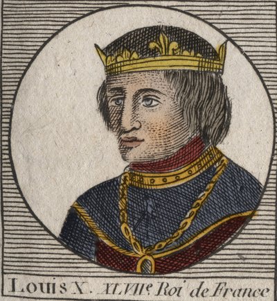 Portrait de Louis X le Hutin (1289 - 1316), roi de France et de Navarre - gravure de «Instruction sur l