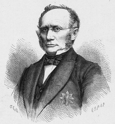 Portrait de Ludwig Windthorst (1812-1891), homme politique catholique allemand. Gravure dans Les Missions Catholiques au XIXe siècle par Louis-Eugène Louvet. Collection privée. - Anonymous Anonymous