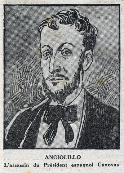 Portrait de Michele Angiolillo Lombardi dit Jose Sants ou Rinaldini, anarchiste italien (1871-1897) assassin du président du Conseil espagnol, Antonio Canovas del Castillo (1828-1897) - Anonymous Anonymous