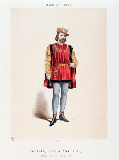 Portrait de M. Faure interprétant le roi Charles VII dans l