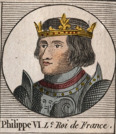 Portrait de Philippe VI de Valois (1294 - 1350), roi de France - Philippe VI de Valois (1293-1350) roi de France - gravure de Instruction sur l