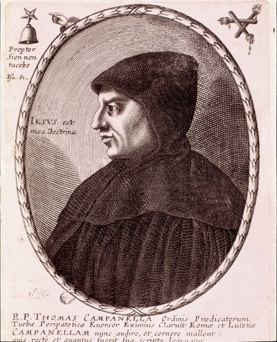 Portrait de Tommaso Campanella, moine dominicain et philosophe. Gravure. - Anonymous Anonymous