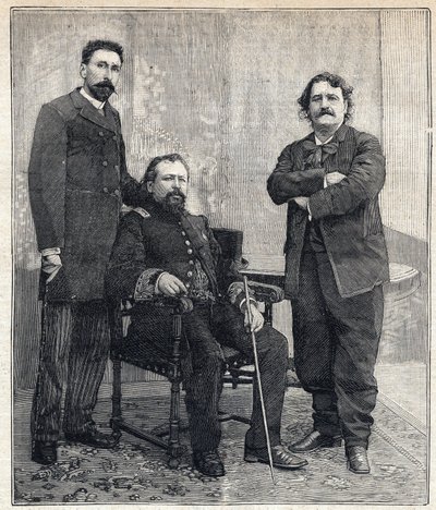 Portrait des trois « Académicides » : Marius Tournade, Achille Le Roy et Maxime Lisbon (1839-1905) qui voulaient ridiculiser l