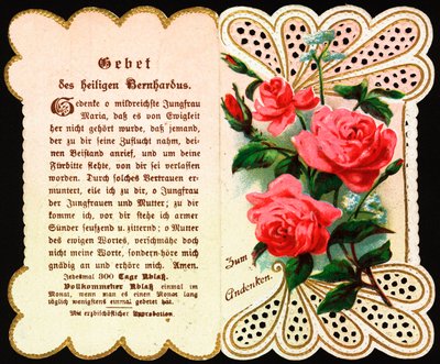 Prière adressée à Saint Bernard Image pieuse. Carte postale. Début du 20ème siècle - Anonymous Anonymous