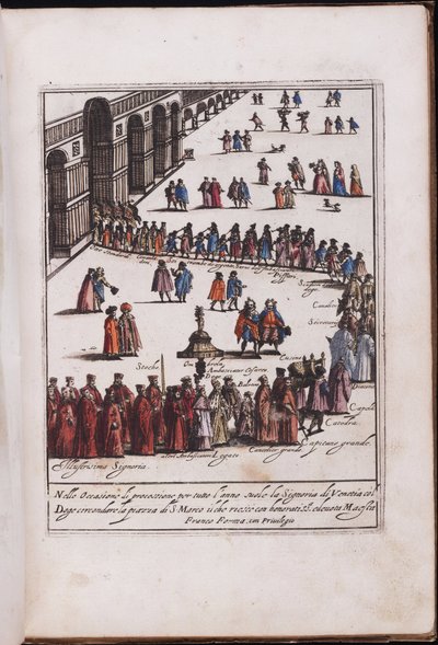 Procession du doge et de son entourage sur la place Saint-Marc, Venise - Anonymous Anonymous