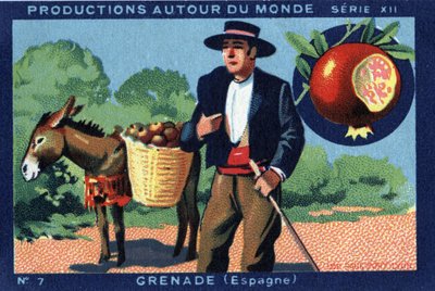 Productions autour du monde : Grenade en Espagne. Chromolithographie de 1933 dans « Album Joseph-Milliat » - Anonymous Anonymous