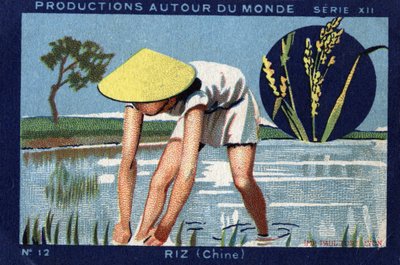 Productions autour du monde : Riz en Chine. 1933 Chromolithographie dans 