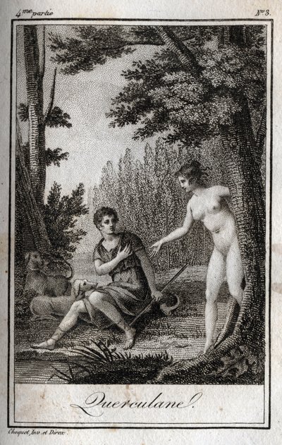 QUERCULANES, nymphes, protectrices des canaux. Gravure de 1819 dans « Lettres à Emilie sur la mythologie » de Charles Albert Demoustier (1760-1801). Collection privée. - Anonymous Anonymous