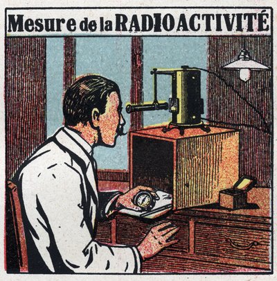 Radium : mesure de la radioactivité. Illustration anonyme de 1925. Collection privée. - Anonymous Anonymous