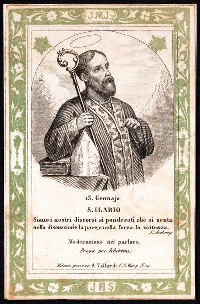 Représentation de Saint Hilaire. Image pieuse - Anonymous Anonymous