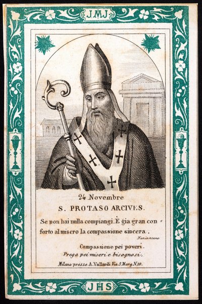 Saint Protais, évêque de Milan Image pieuse. Carte postale. Début du 20ème siècle - Anonymous Anonymous