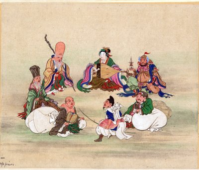 Sept Divinités du Bonheur - Sept Dieux Chanceux par Anonyme, vers 1878 - Anonymous Anonymous
