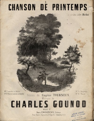 Partition pour « chanson de printemps » paroles d