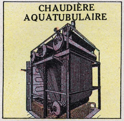 Générateurs de vapeur : chaudière aquatubulaire. Illustration anonyme de 1925. Collection privée. - Anonymous Anonymous