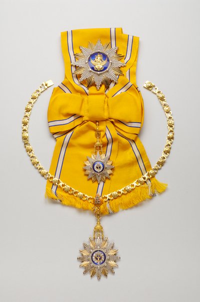 Thaïlande - Ordre de Rajamitrabbhorn : ensemble complet - plaque, insigne et pendentif, milieu du XXe siècle - Anonymous Anonymous