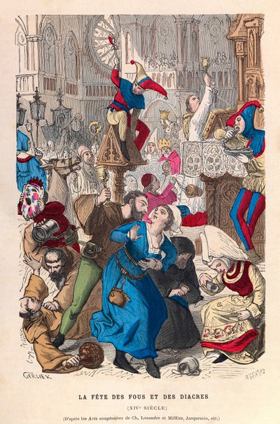 La fête des fous et des diacres à Paris (16e siècle, collection privée) - Anonymous Anonymous