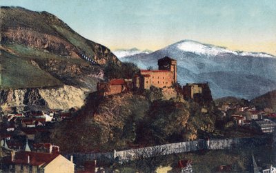 Le château et la chaîne des Pyrénées à Lourdes - Hautes-Pyrénées (65) vers 1900. - Anonymous Anonymous