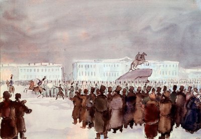 La foule sur la place du Sénat pendant la révolte décembriste en 1825 - Anonymous Anonymous