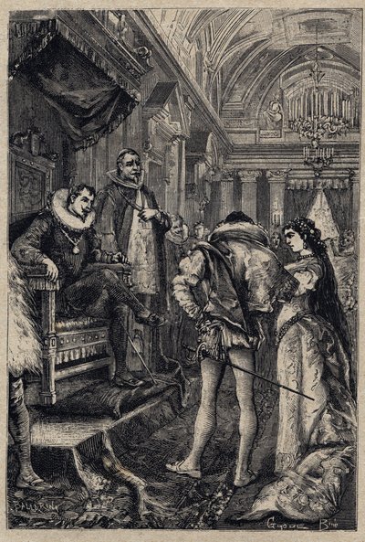Le mariage de Giulia Farnese avec Orsino Orsini dans la maison de Rodrigo Borgia 1489 - gravure de « Lucrezia Borgia » par Oscar Pio - 1883 - Anonymous Anonymous