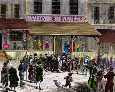 Le salon des figues de cire boulevard du Temple à Paris au 18ème siècle fondé par Curtius, Gravure, Collection privée - Anonymous Anonymous