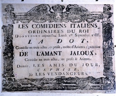 Affiche de théâtre présentant la pièce 