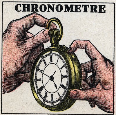 Temps : un chronomètre. Illustration anonyme de 1925. Collection privée. - Anonymous Anonymous