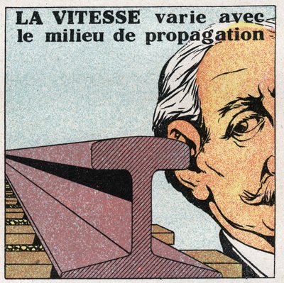 Mouvements vibratoires : la vitesse varie avec les mouvements de propagation. Illustration anonyme de 1925. Collection privée. - Anonymous Anonymous