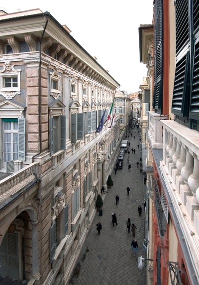 Vue de la Via Garibaldi ou Strada Nuova à Gênes, Italie - Anonymous Anonymous