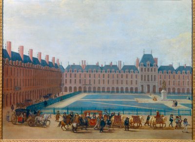 Vue de la Place Royale vers 1660, passage de la voiture du roi Louis XIV - Anonymous Anonymous