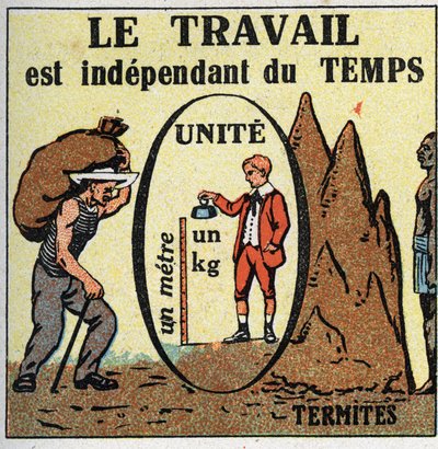 Travail et puissance : le travail dépend du temps. Illustration anonyme de 1925. - Anonymous Anonymous