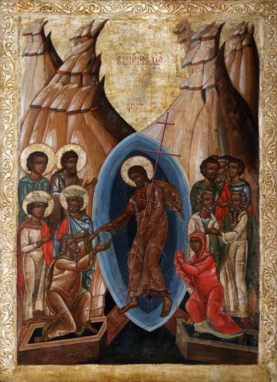 La Descente aux Enfers, début du 16e siècle - Anonymous Russian icon painter